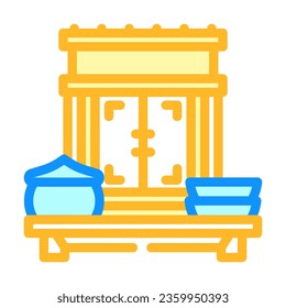 kamidana household shrine shintoism color icon vector. kamidana household shrine shintoism sign. isolated symbol illustration