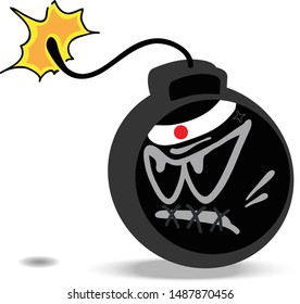 Kamikaze Bomb Waiting For The Explosion. Vector illustration of a Japanese kamikaze bomb before the explosion.