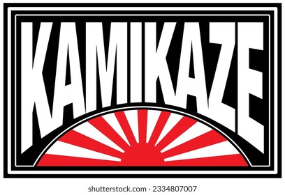 Kamikaze Car Sticker, Decal, Vinyl, Label, Windshield Window JDM Japanese Letters Sticker