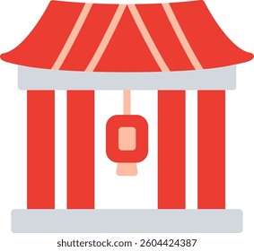 Kaminarimon Gate Flat Illustration Vector Design