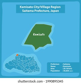 Kamisato City or Village Region Saitama Prefecture Map Japan