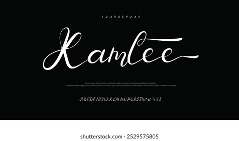 Kamlee Black Magic is Abstract Fashion font alphabet. Typography typeface uppercase lowercase and number. vector illustration