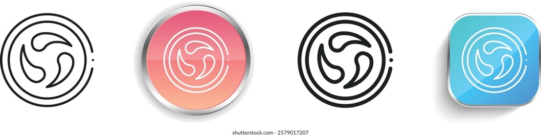 kamon icon. Thin Linear, Regular and Button Style Design Isolated On White Background
