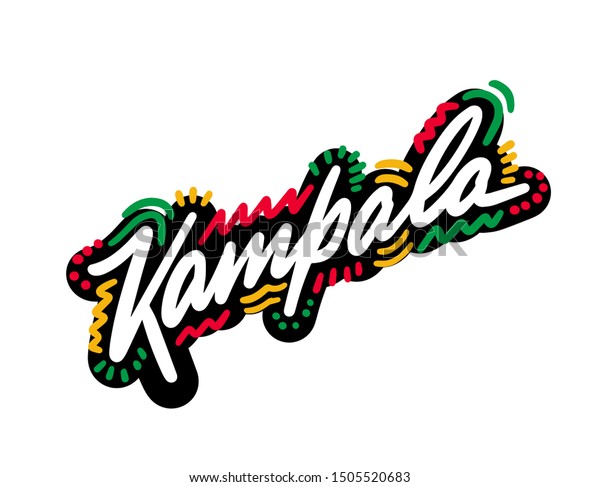 Kampala City Text Design On Background Stock Vector (Royalty Free ...