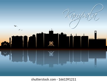 Kampala Skyline - Uganda - Vector Illustration