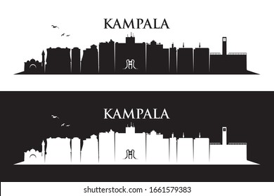 Kampala Skyline - Uganda - Vector Illustration