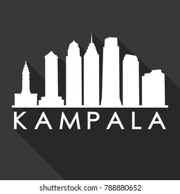 Kampala Uganda Africa Flat Icon Skyline Silhouette Design City Vector Art Famous Buildings.