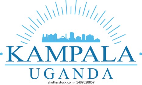 Kampala Uganda City. Banner Design. City Skyline. Silhouette Vector. Famous Monuments.