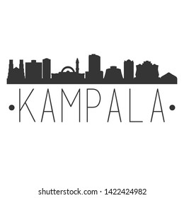 Kampala Uganda. City Skyline. Silhouette City. Design Vector. Famous Monuments.