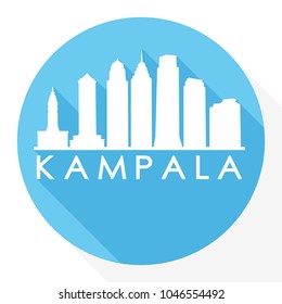 Kampala Uganda Flat Icon Skyline Silhouette Design City Vector Art Logo.