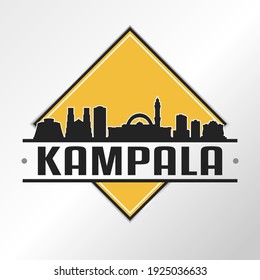 Kampala, Uganda Skyline Logo. Adventure Landscape Design Vector City Illustration Vector illustration.