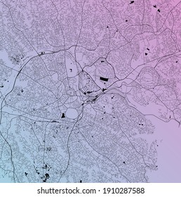 Kampala, Uganda (UGA) - Mapa urbano vectorial urbano con parques, ferrocarril y carreteras, autopistas, afiche de diseño del plan urbano minimalista, centro de la ciudad, centro, red de tránsito, proyecto de gradiente