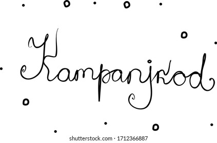 Kampanjkod phrase handwritten with a calligraphy brush. Promotional code in swedish. Modern brush calligraphy. Isolated word black