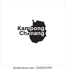 Kampong Chhnang map and black lettering design on white background