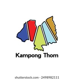 Kampong Thom City Map Vector isolated illustration of simplified administrative, map of Cambodia Country design template