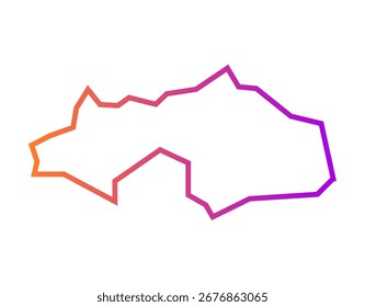 Kamrup Metropolitan District map line illustration of Assam state, India