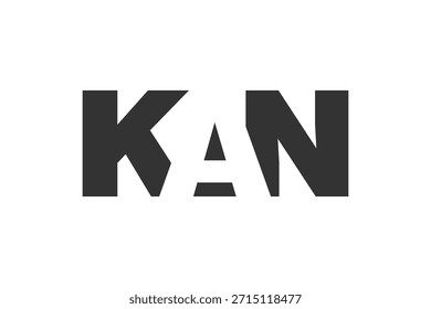 Diseño del logotipo de KAN. Letra inicial K A N estilo de letra en negrita para startups tecnológicas, consultoría, marca corporativa. Nombre creativo de la empresa, titulares de la tipografía, identidad, logotipo de moda. Ilustración vectorial.