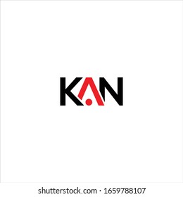 Diseño de logotipo vectorial de estilo monocasco KAN con color rojo y negro.