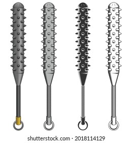 Kanabo Japanese Weapons vector design, Kanabo Japanese staff in different styles, Kanabo grayscale