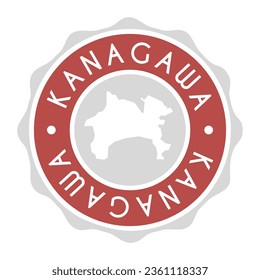 Kanagawa, Japan Badge Map Vector Seal Vector Sign. National Symbol Country Stamp Design Icon Label. 