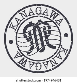 Kanagawa, Japan Stamp Postal. Silhouette Seal. Flag Passport Round Design. Vector Icon. Design Retro Travel. National Symbol.