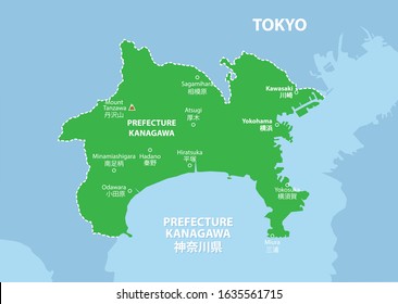 Kanagawa Prefecture Map Japan Country