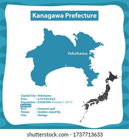 Kanagawa Prefecture Map Japan Country Background