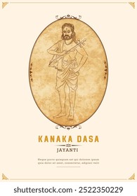 Kanakadasa Jayanthi Grüße. Kanakadasa war ein Heiliger, Dichter, Philosoph, Komponist aus Karnataka, Indien.