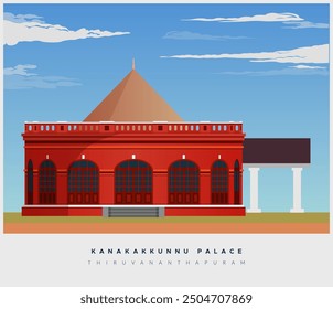 Kanakakkunnu Palace -  Thiruvananthapuram - Kerala - Stock Image as EPS 10 File