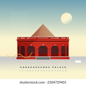 Kanakakkunnu Palace -  Thiruvananthapuram - Kerala - Stock Image as EPS 10 File