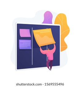 Kanban board with to do lists. Task and time management method. Project process, workflow optimization, organization. KPI performance efficiency. Vector isolated concept metaphor illustration