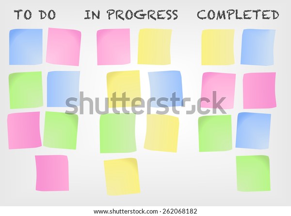 Kanban Board Example Modern Project Management Stock Vektorgrafik