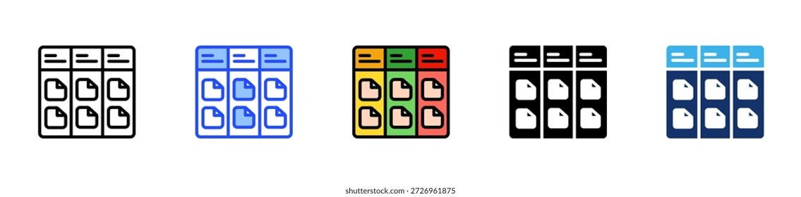 Colección de iconos de Tablero kanban con varios estilos