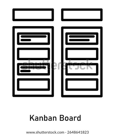 Kanban board icon with task cards for agile project workflow