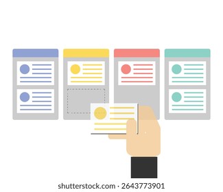 Kanban Board is a visual tool that gives an overview of the current work status and can drag to another stage