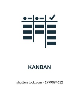 Kanban icon. Simple creative element. Filled monochrome Kanban icon for templates, infographics and banners