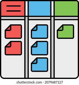 Kanban or jit Board Concept, Task Management Sheet Vector Color Icon Design, Software and web development symbol on white background, Computer Programming and Coding stock illustration