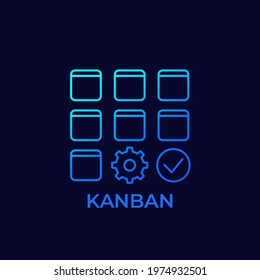 Kanban Method Line Vector Icon