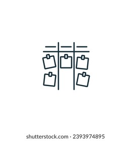 Kanban outline icon. Monochrome simple sign from productivity collection. Kanban icon for logo, templates, web design and infographics.