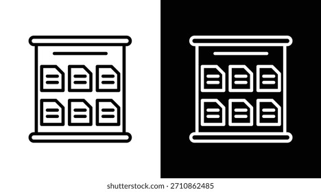 kanban Versión de dos tonos en fondo blanco y negro