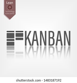 Kanban word vector illustration. Lean manufacturing tool icon.