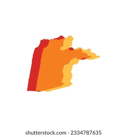 Mapa de Kandahar - Mapa mundial de la plantilla de vectores internacionales. Ilustración vectorial de silueta de la región del Afganistán