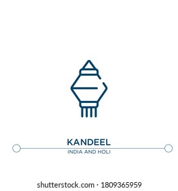 kandeel outline vector icon. simple element illustration. kandeel outline icon from editable india concept. can be used for web and mobile
