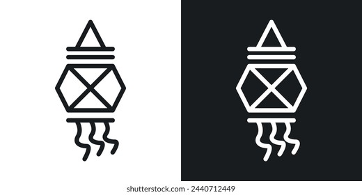 Kandel Papier Laterne Icon Set. In: Symbols of Light for Indian Celebrations.