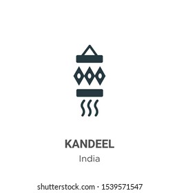 Kandeel vector icon on white background. Flat vector kandeel icon symbol sign from modern india collection for mobile concept and web apps design.