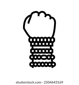 kandi rave retro line icon vector. kandi rave retro sign. isolated contour symbol black illustration