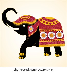 Kandy Sri Lanka. Elephant. Traditional. Kandy Perahara Tusker illustration