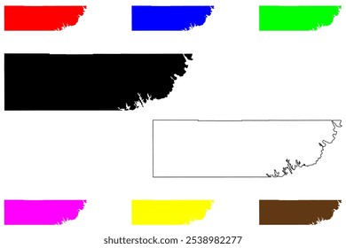 Kane County, State of Utah (U.S. County, United States of America, USA, U.S., US) Karte, Vektorgrafik, Skizze