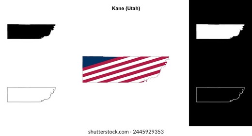 Kane County (Utah) Outline Karte gesetzt