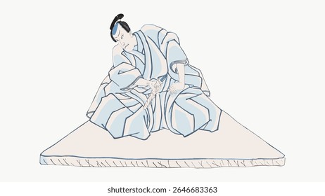 Kanedehon Chushingura; Ato 4: Seppuku de Lord En'ya Impressão em xilogravura japonesa ukiyo-e por Utagawa Kuniyoshi Ilustração vintage isolada em branco, vetor.